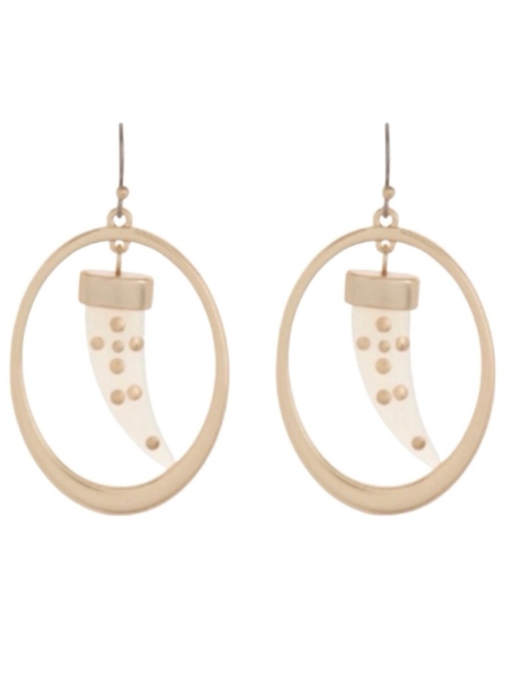 Lucky Brand Inlay Horn Orbital Dangle Earrings (NWT)